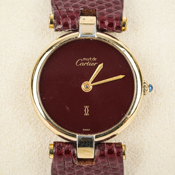 CARTIER Must De Cartier 925 Vermeil Watch - Burgundy