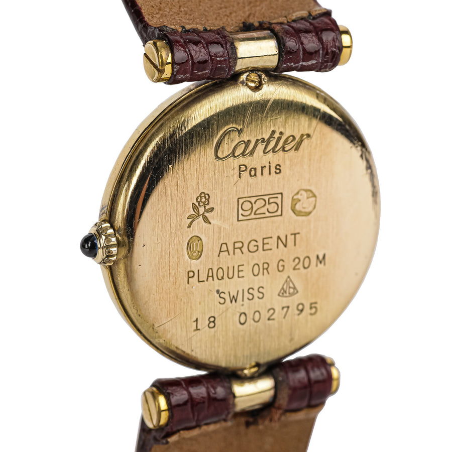 CARTIER Must De Cartier 925 Vermeil Watch - Burgundy