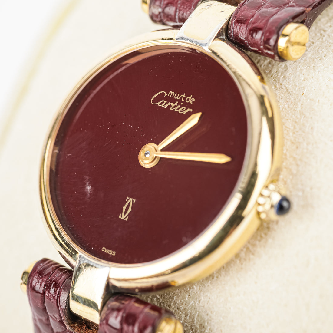 CARTIER Must De Cartier 925 Vermeil Watch - Burgundy