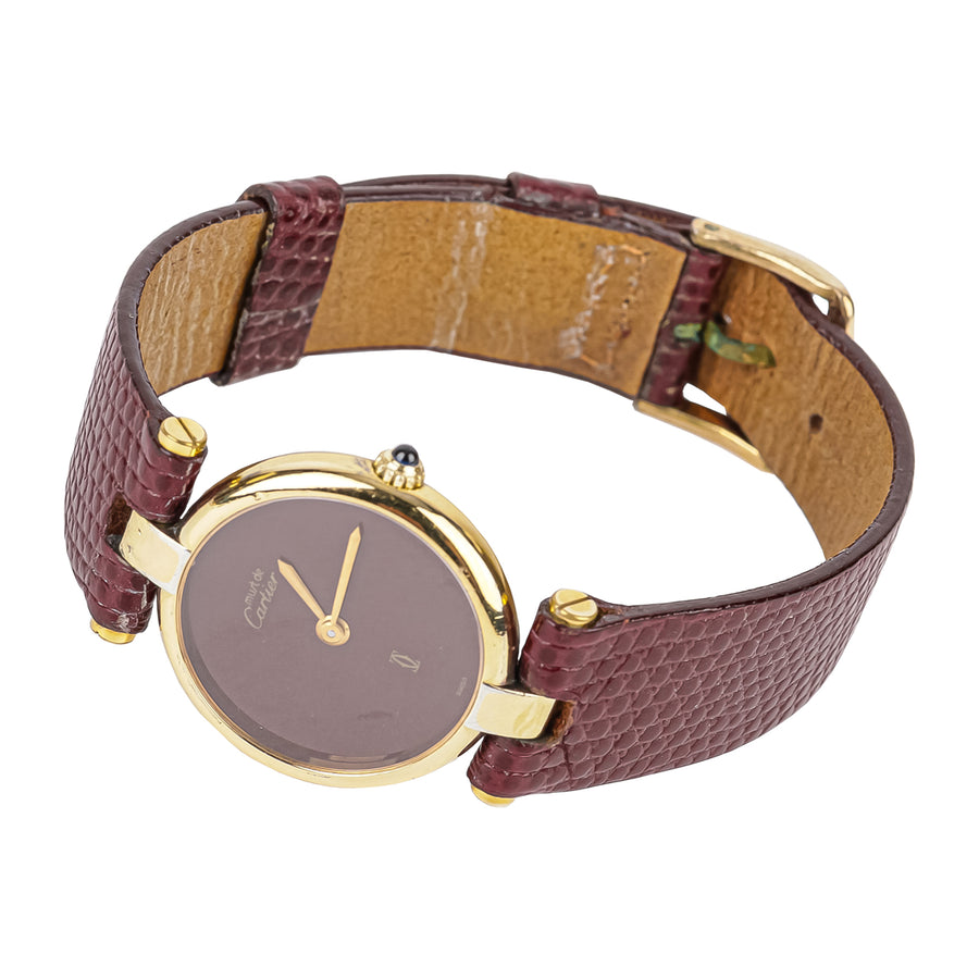 CARTIER Must De Cartier 925 Vermeil Watch - Burgundy