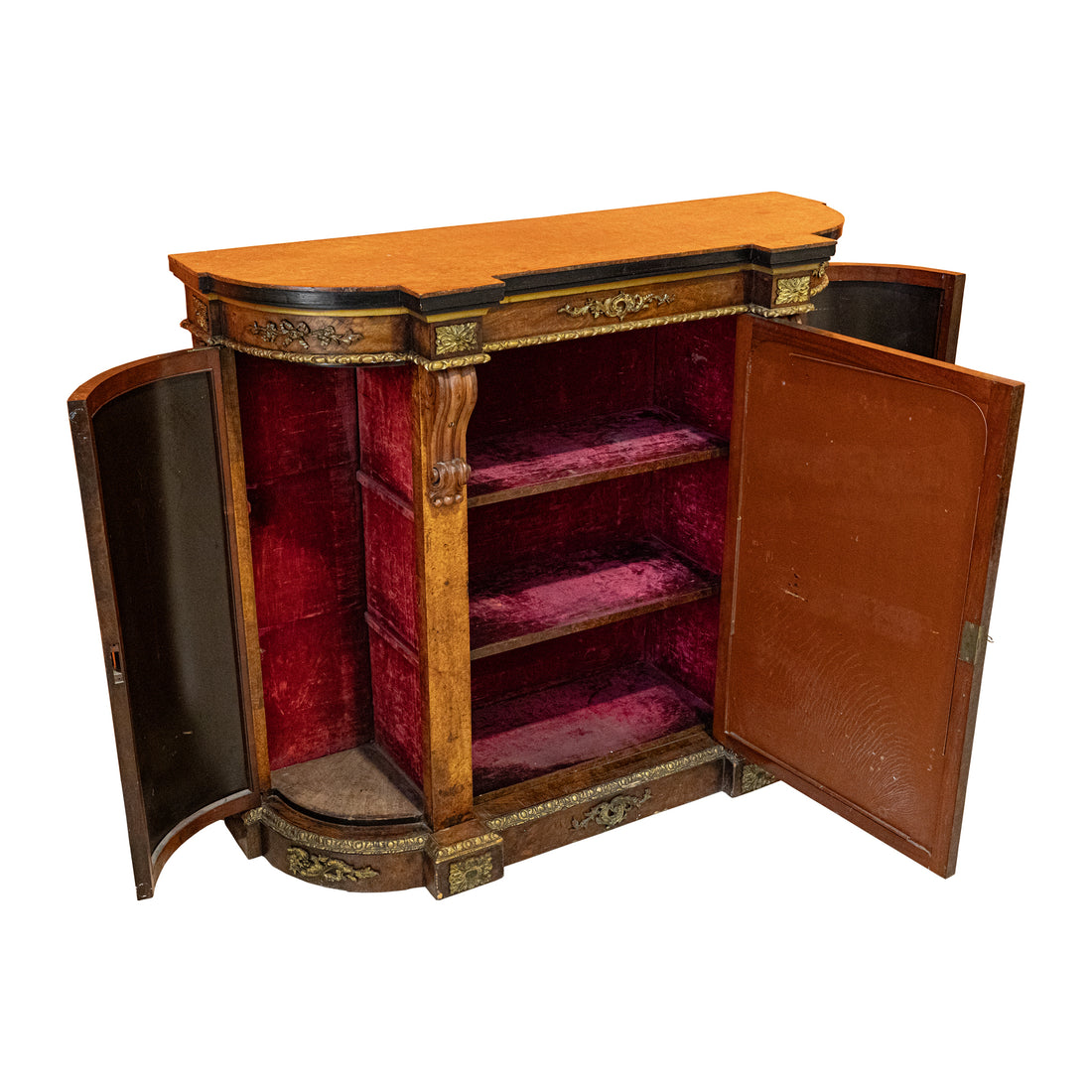 Vintage Louis Style Console with Mirrored Doors