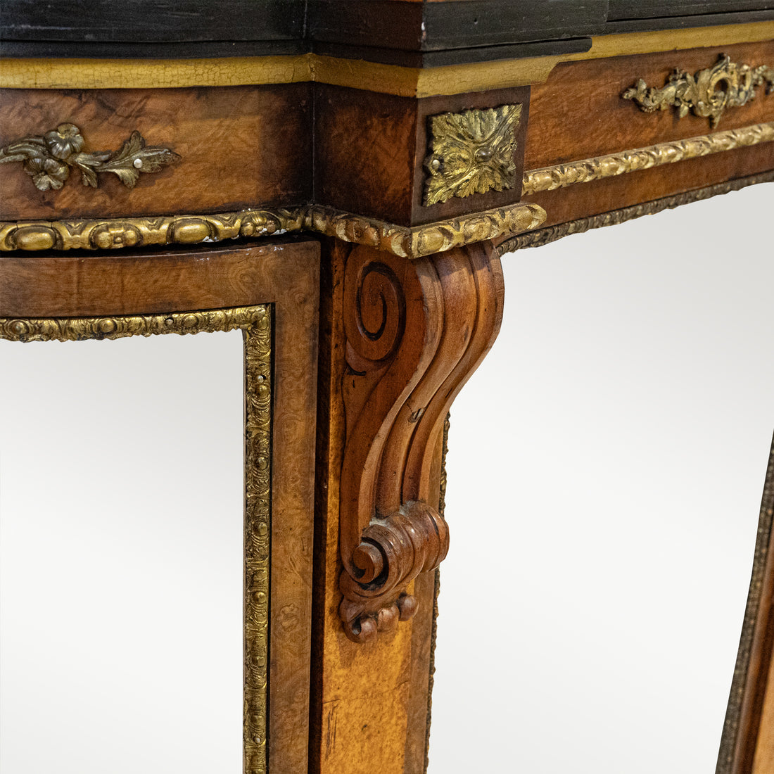 Vintage Louis Style Console with Mirrored Doors