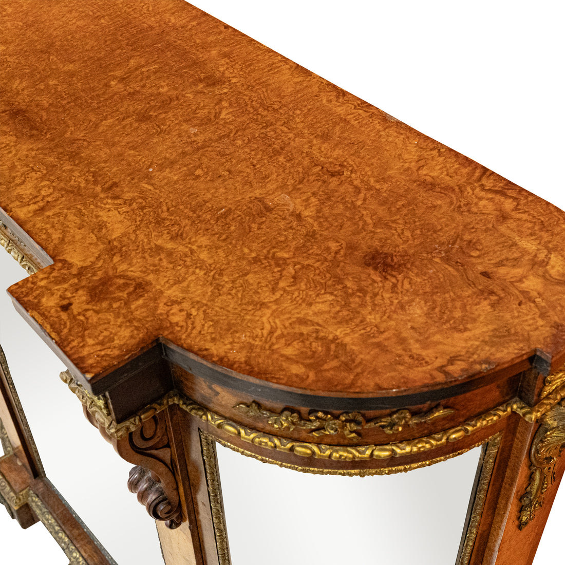 Vintage Louis Style Console with Mirrored Doors
