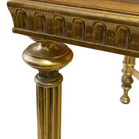 Lacquered Gilt & Brass Coffee Table with Glass Top