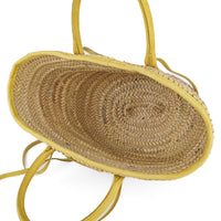 JACQUEMUS Le Panier Soli Straw Tote - Yellow Leather