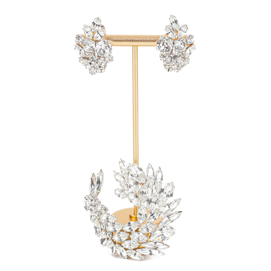 SHERMAN Brooch & Clips Set - Clear Rhinestone