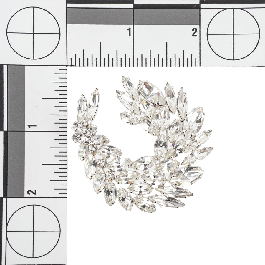 SHERMAN Brooch & Clips Set - Clear Rhinestone