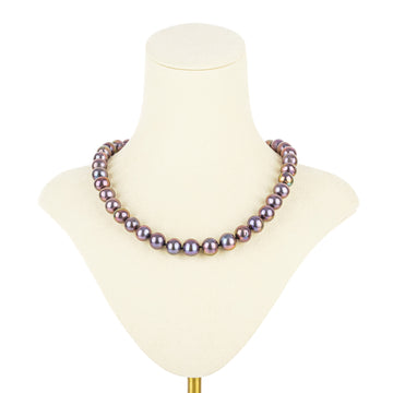 14K Yellow Gold Black Freshwater Pearl Necklace