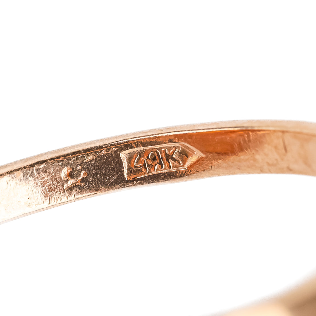 14K Yellow Gold Oval Amber Cabochon Ring
