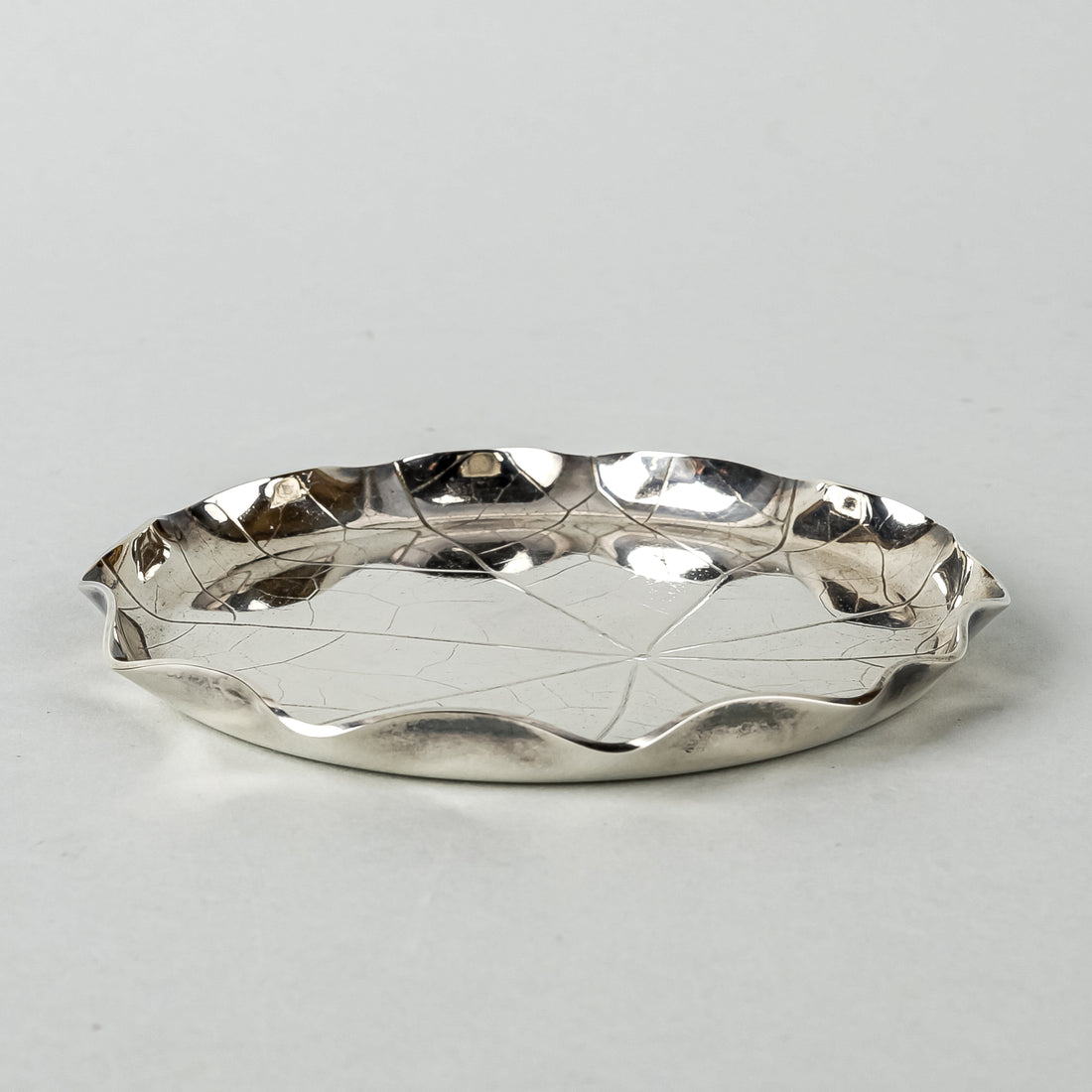 CHRISTOFLE Coupelle Feuille/Nasturium Leaf Silverplate Dish
