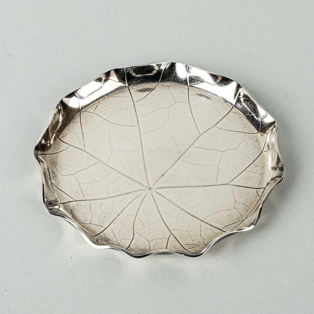 CHRISTOFLE Coupelle Feuille/Nasturium Leaf Silverplate Dish