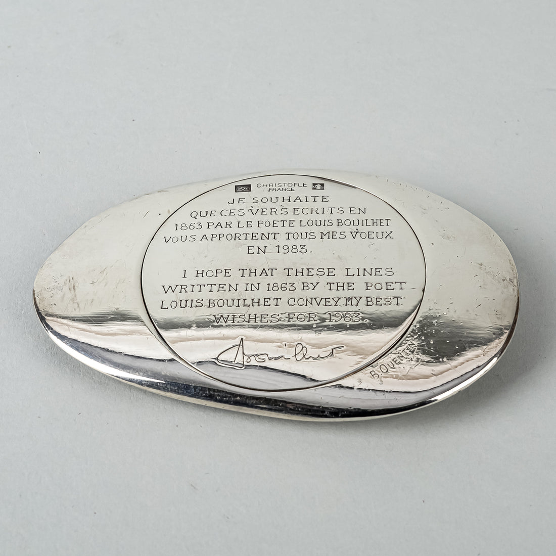 CHRISTOFLE Bernard Quentin LOUIS BOUILHET Silverplate Paperweight