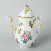 HEREND Queen Victoria Coffee Pot With Rose Knob Lid 612