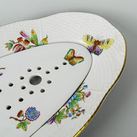 HEREND Queen Victoria Fish Dish With Drainer 144 - 2 Pieces