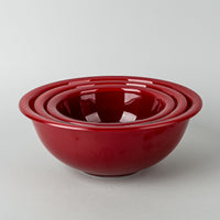 PYREX Vintage Red Glass Nesting Mixing Bowls Set Of 3