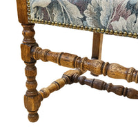 Louis XIII Style Arm Chair Leaf Upholstery