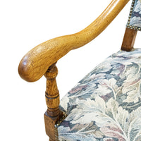 Louis XIII Style Arm Chair Leaf Upholstery