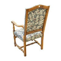 Louis XIII Style Arm Chair Leaf Upholstery