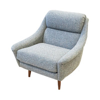 Vintage MCM Style Arm Chair Grey Upholstery