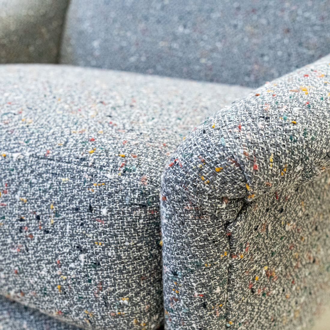 Vintage MCM Style Arm Chair Grey Upholstery