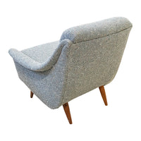 Vintage MCM Style Arm Chair Grey Upholstery