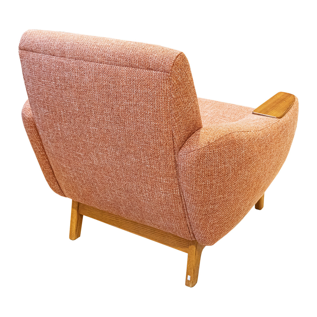 Vintage MCM Style Teak Arm Chair Red Upholstery