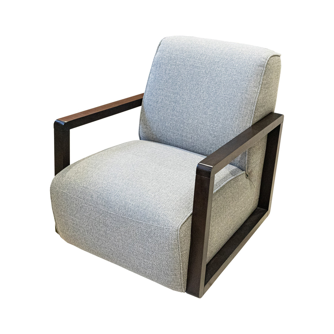 PAIR Modern Arm Chairs w/Grey Upholstery