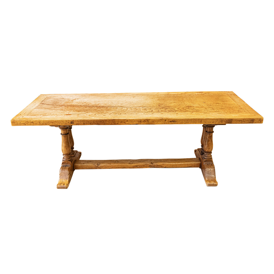 Vintage Oak/Chestnut Regence Style Trestle Table