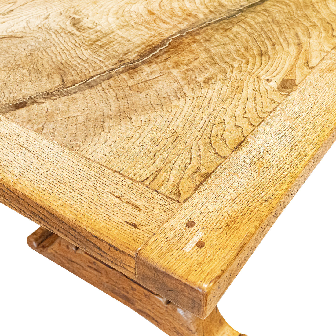 Vintage Oak/Chestnut Regence Style Trestle Table