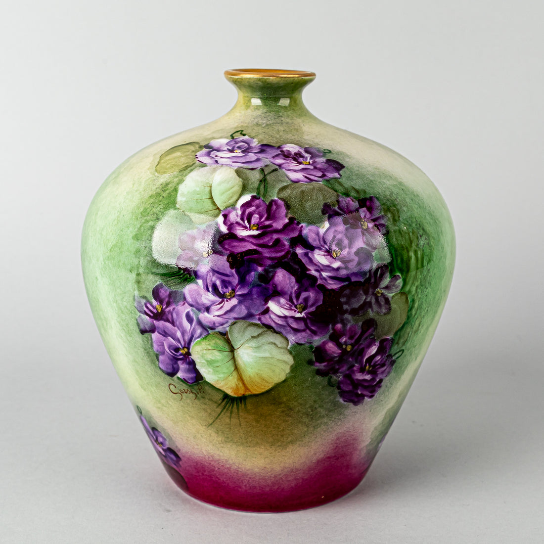 GINORI Firenze Ware Hand Painted Floral Vase 4059
