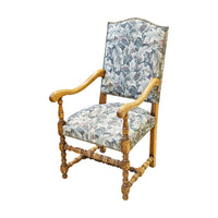 Louis XIII Style Arm Chair Leaf Upholstery