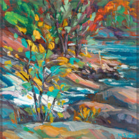 Mel Delija (Canadian 20th C) "Bala Falls" Oil On Board