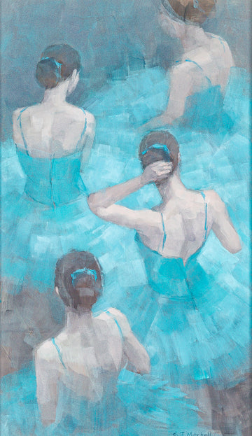 Steve Mitchell (English 20th C) "Ballerinas In Blue"
