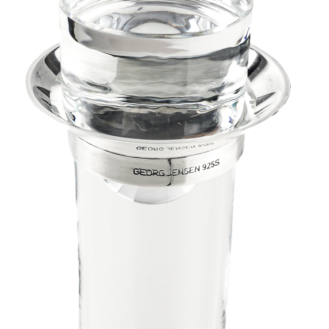 GEORG JENSEN Ole Palsby Sterling Collar Crystal Decanter
