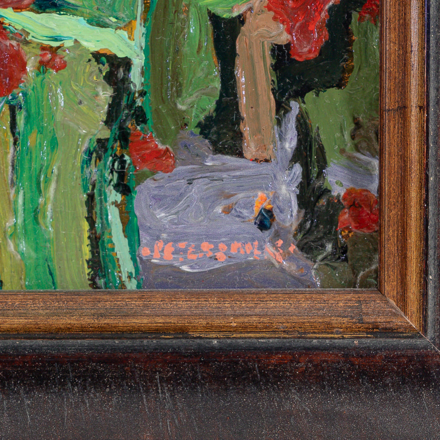 Peter Mills (Canadian) "Cardinal Flower" Acrylic On Board