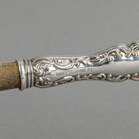 BIRKS Louis XV Sterling Handle Wooden Salad Servers Set of 2