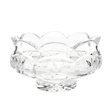 WATERFORD Crystal Footed Bowl Scalloped Edge