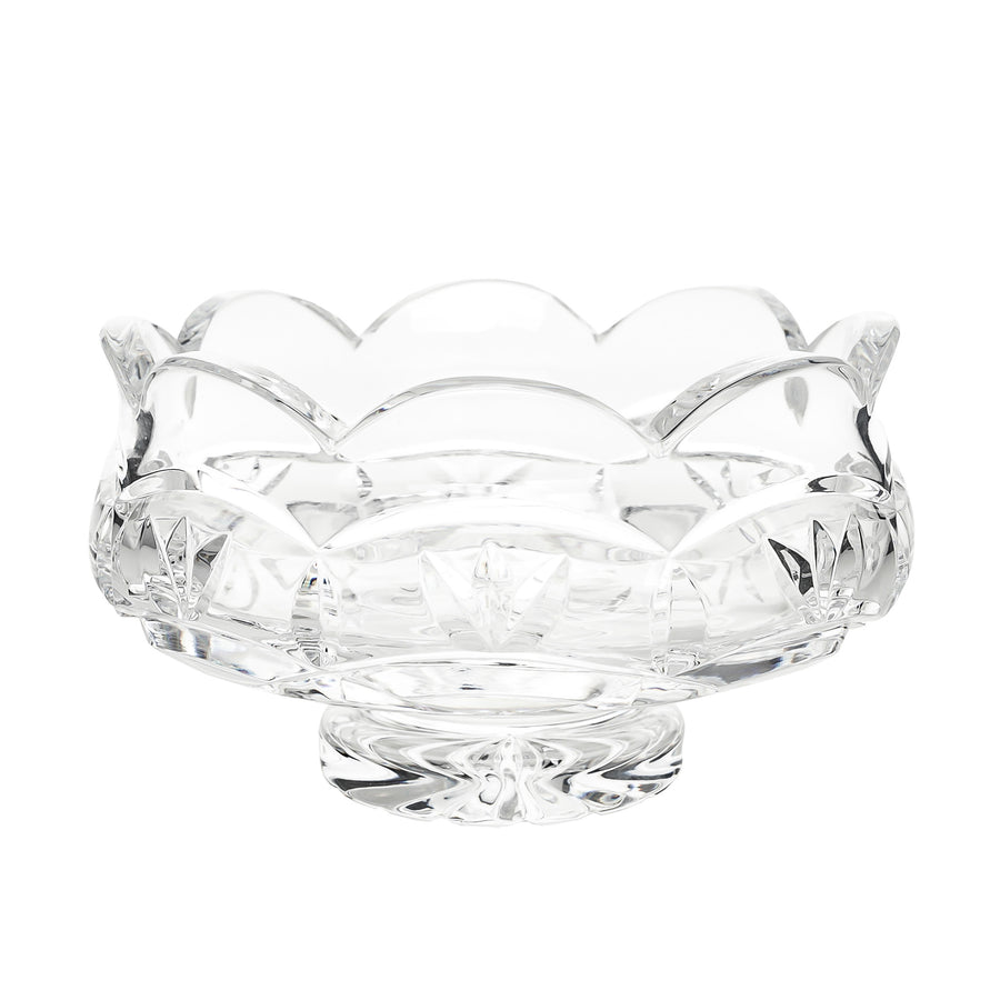 WATERFORD Crystal Footed Bowl Scalloped Edge