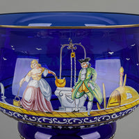 Murano Barovier Style Hand Painted Art Glass Wedding Cup