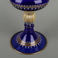 Murano Barovier Style Hand Painted Art Glass Wedding Cup