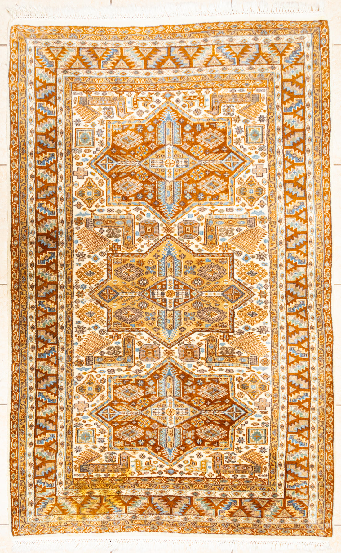 Hand Knotted Wool Kafkaz Rug 78"x48"