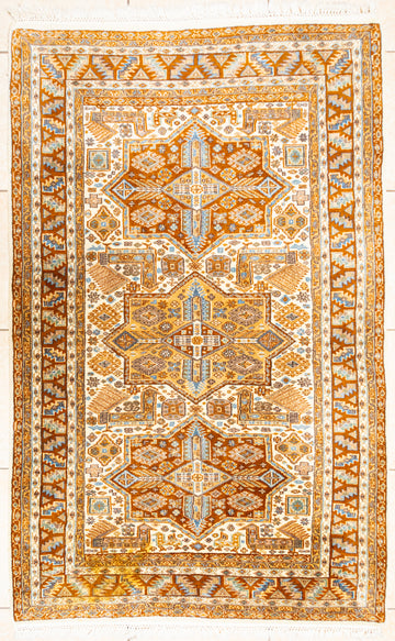 Hand Knotted Wool Kafkaz Rug 78"x48"
