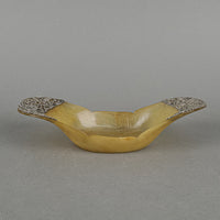 Asian Horn Dish With Silver Filigree Overlay