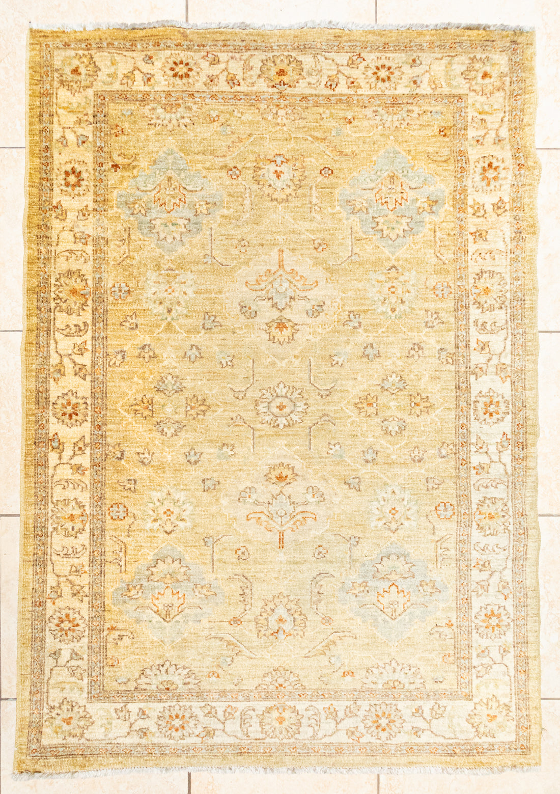 Hand Knotted Wool Turkish Oushak Style Rug 72"x48"