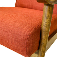 WEST ELM Show Wood Pecan Mid-Century-Modern Arm Chairs Set of 2