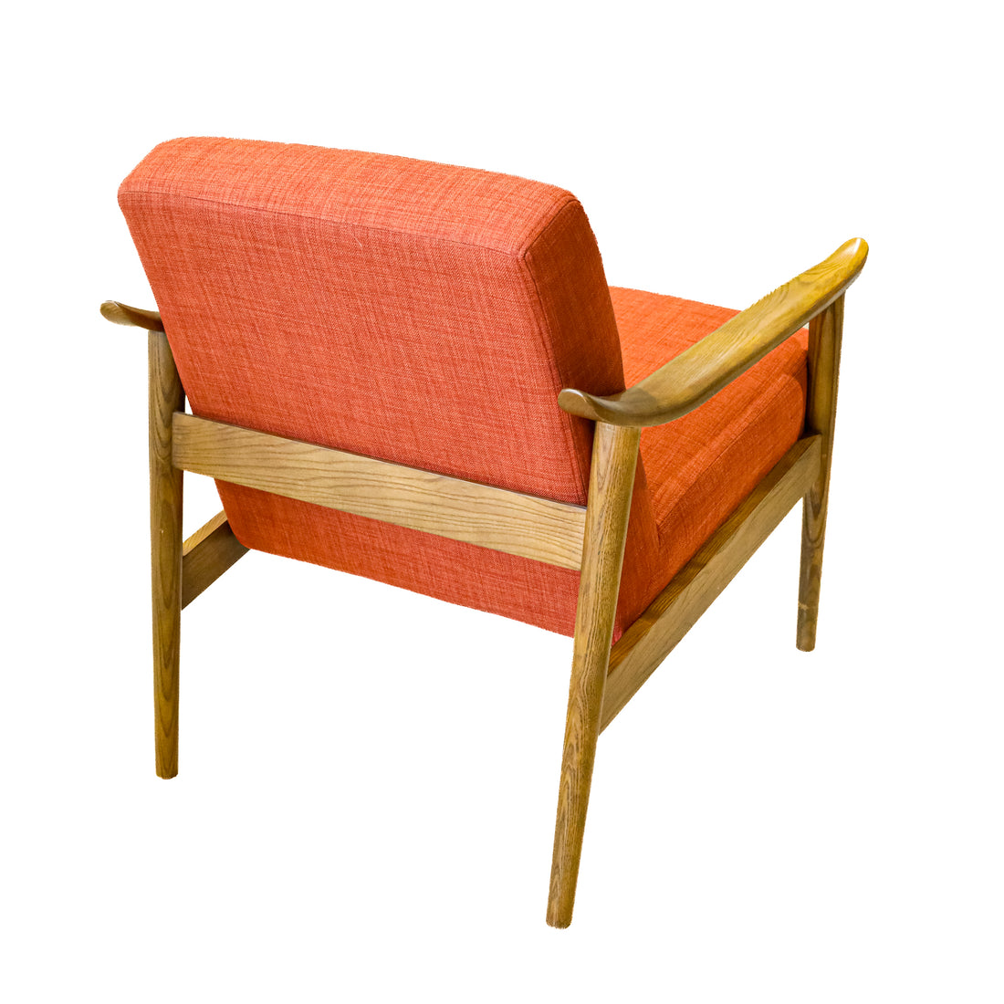 WEST ELM Show Wood Pecan Mid-Century-Modern Arm Chairs Set of 2