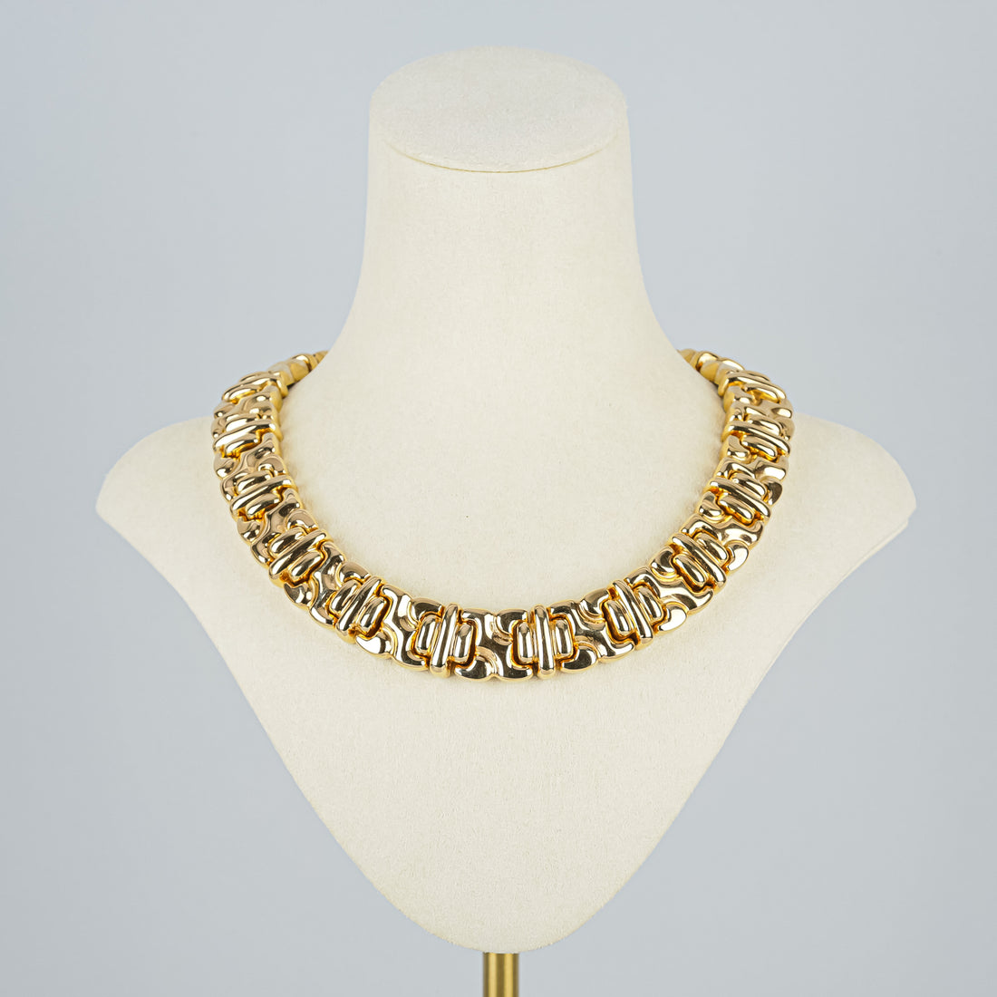 CINER 18K Gold Plated Repeated Abstract Design Collar Necklace