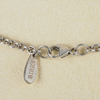 BIRKS Sterling Silver And Diamond Rolo Chain With Open Circle Pendant Necklace