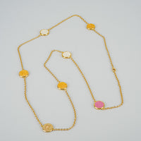 GRAND TOUR 18K Gold Plated Resin Cameo Station Necklace