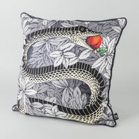 FORNASETTI Peccato Original Snake Motif Silk Pillow